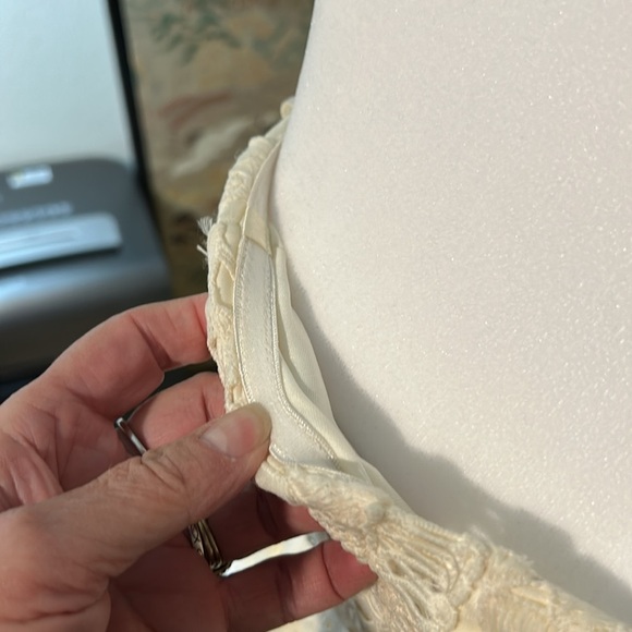 ROMEO & JULIET COUTURE CREAM LACE MINI STRAPLESS COCKTAIL DRESS SIZE S - Picture 3 of 16